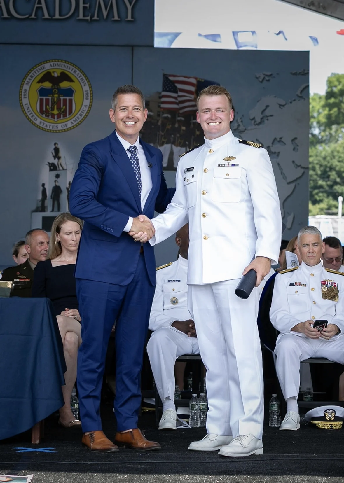 Cameron Taylor at his U.S. Merchant Marine Academy graduation